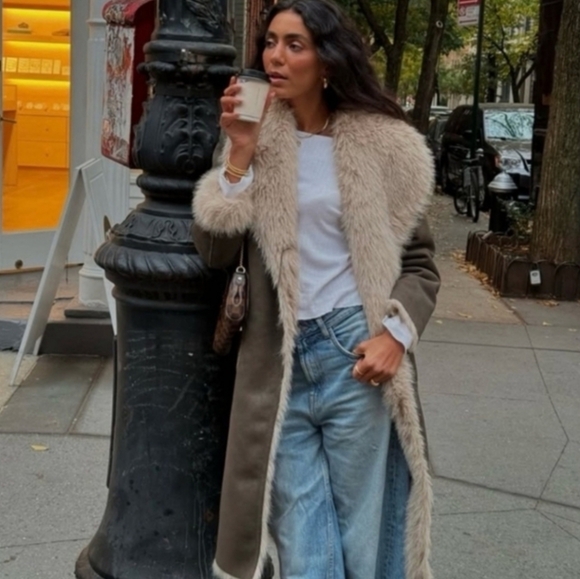 ZARA REVERSIBLE DOUBLE-FACED FAUX FUR COAT - Picture 5 of 14